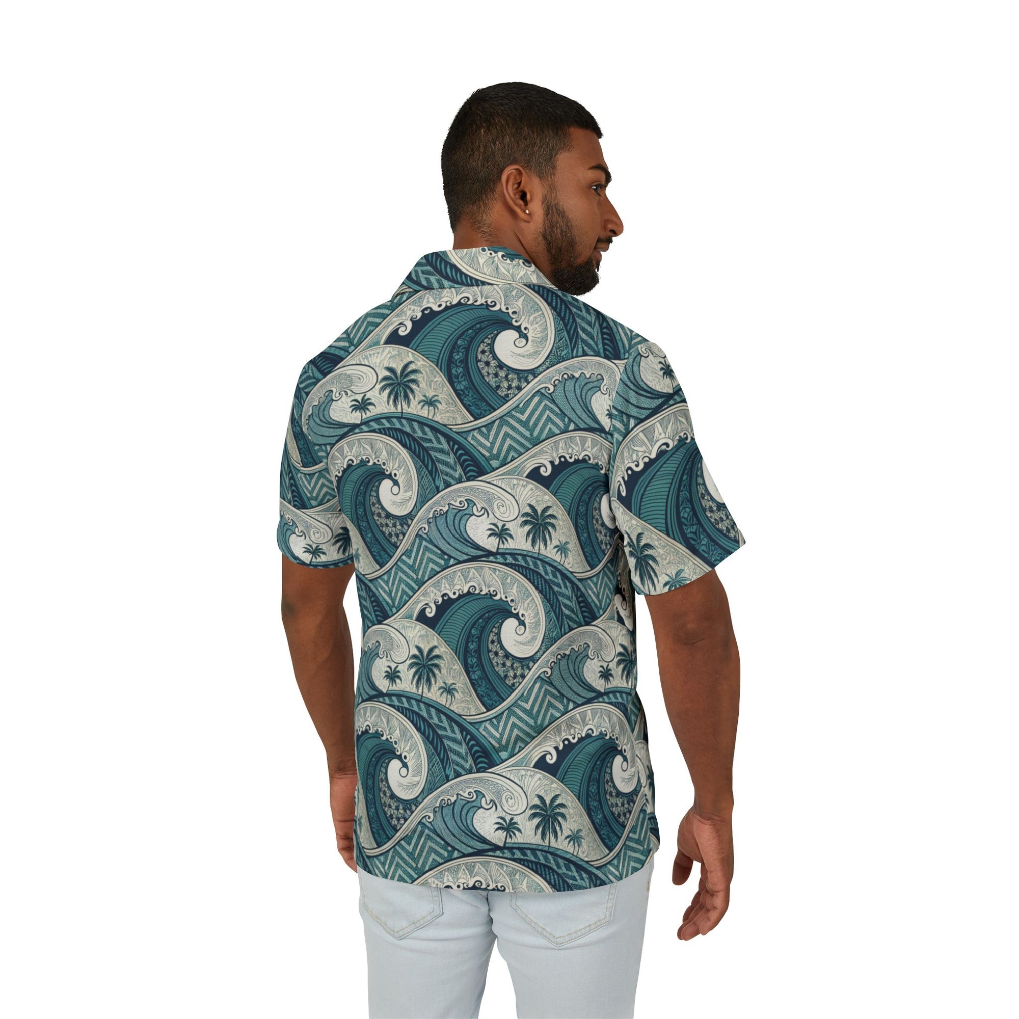 Hawaiian Camp Shirt - Blue Waves - AU/NZ/USA