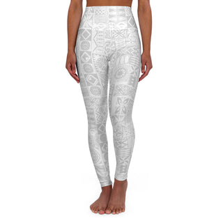 High Waisted Yoga Leggings - White Sunday - AU/NZ/USA