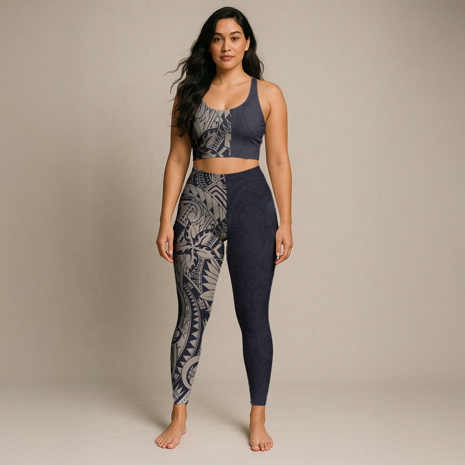 IslandFlex Mid-Rise Leggings - Blue Bloom - AU/NZ/USA