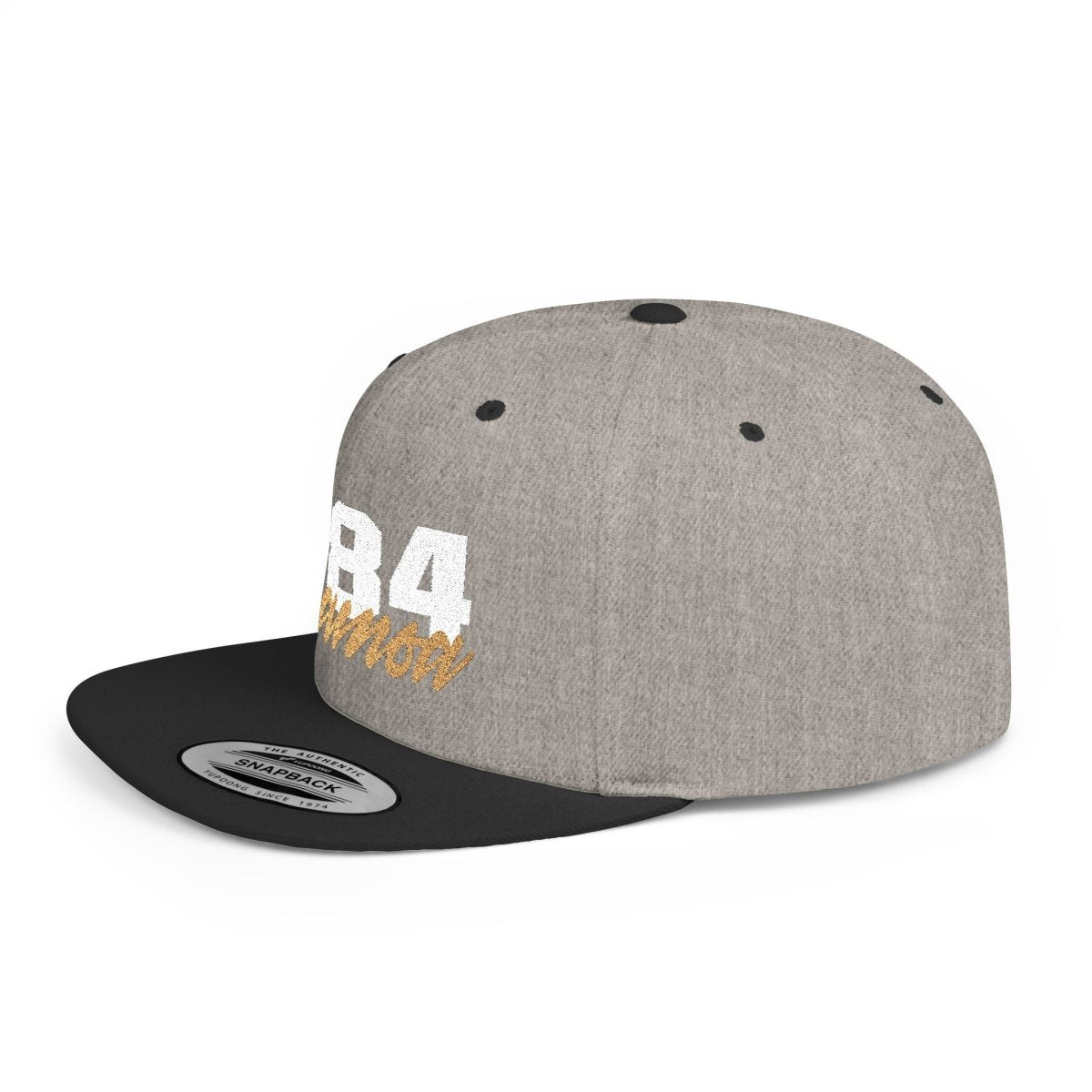 Flat Bill Snapback Hat - 684 Samoa - White & Gold Embroidery - AU/NZ/USA - The Koko Samoa