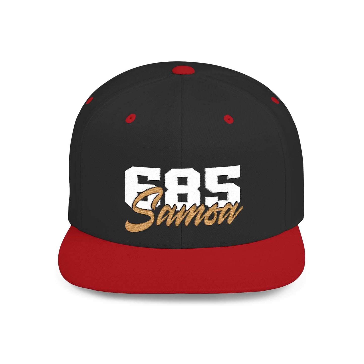 Flat Bill Snapback Hat - 685 Samoa - White & Gold - The Koko Samoa