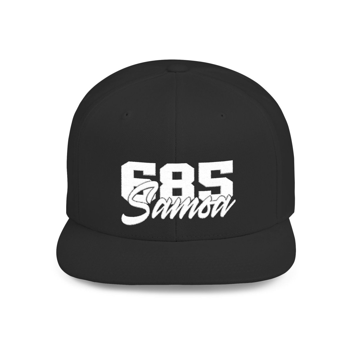 Flat Bill Snapback Hat - 685Samoa - Black Embroidery - AU/NZ/USA - The Koko Samoa