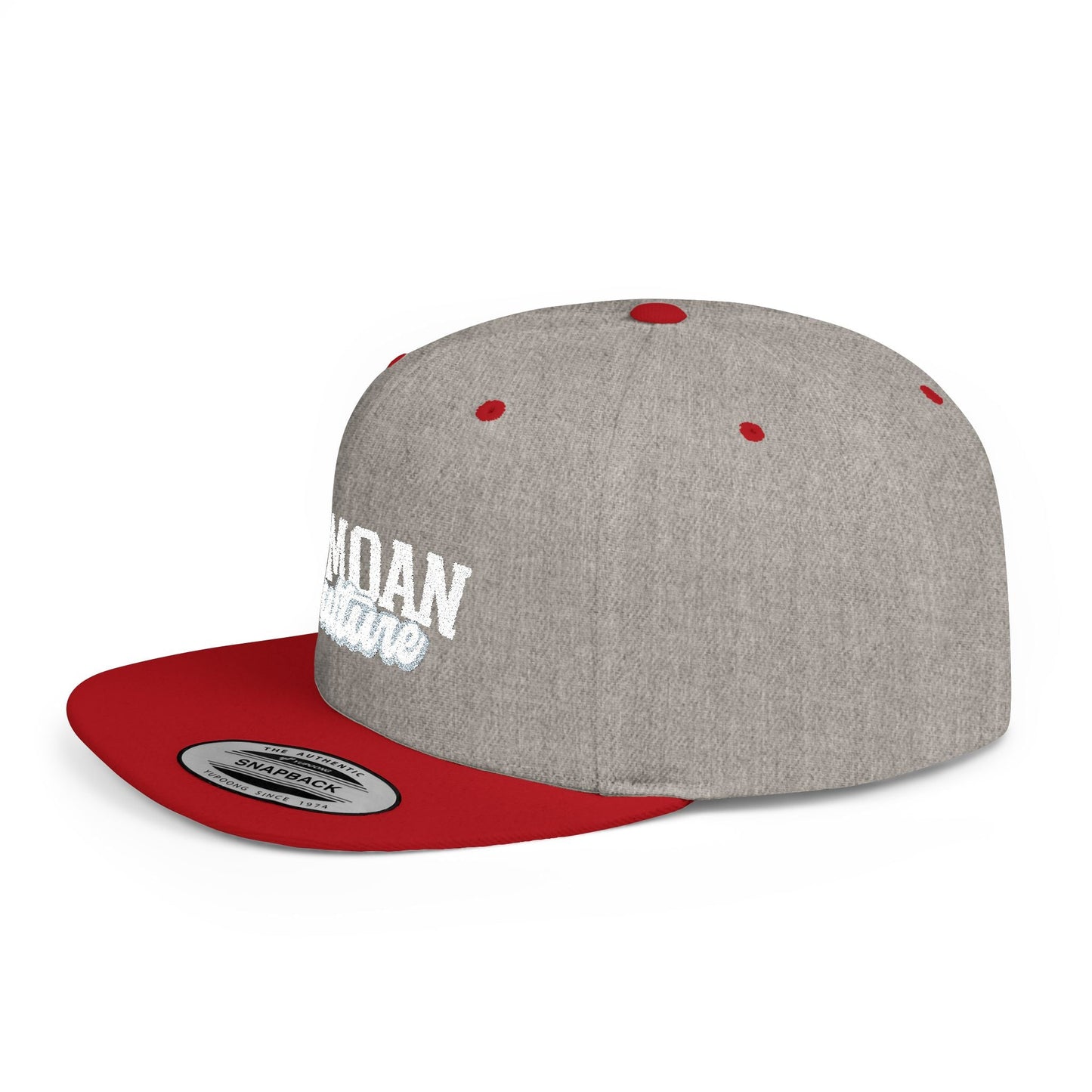Flat Bill Snapback Hat - Samoa Culture - White & Grey Embroidery - AU/NZ/USA - The Koko Samoa