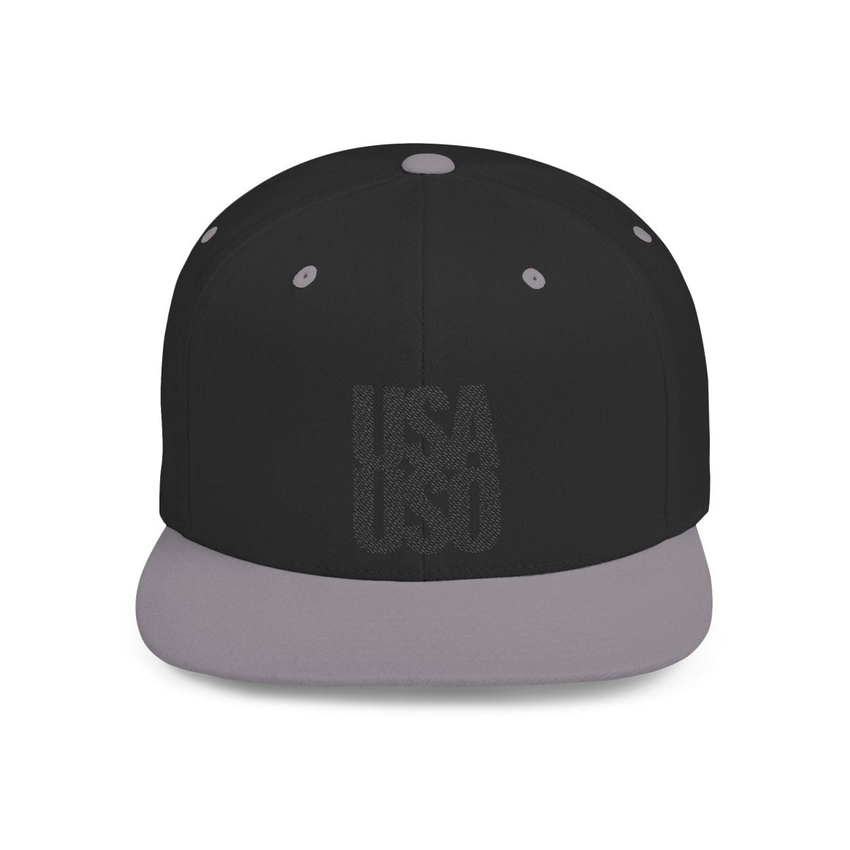 Flat Bill Snapback Hat — USA USO - Black Embroidery - AU/NZ/USA - The Koko Samoa