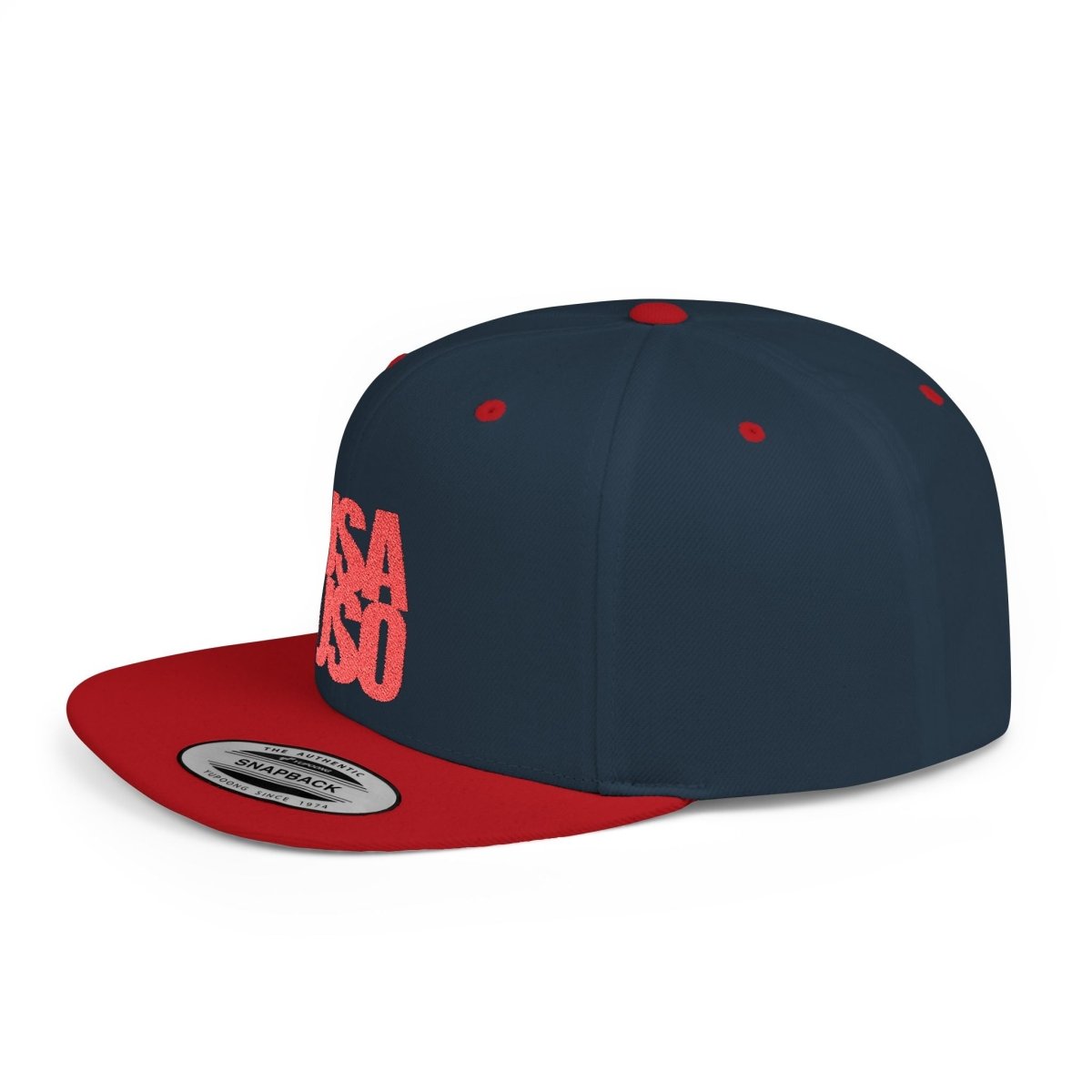 Flat Bill Snapback Hat — USA USO - Red Embroidery - AU/NZ/USA - The Koko Samoa