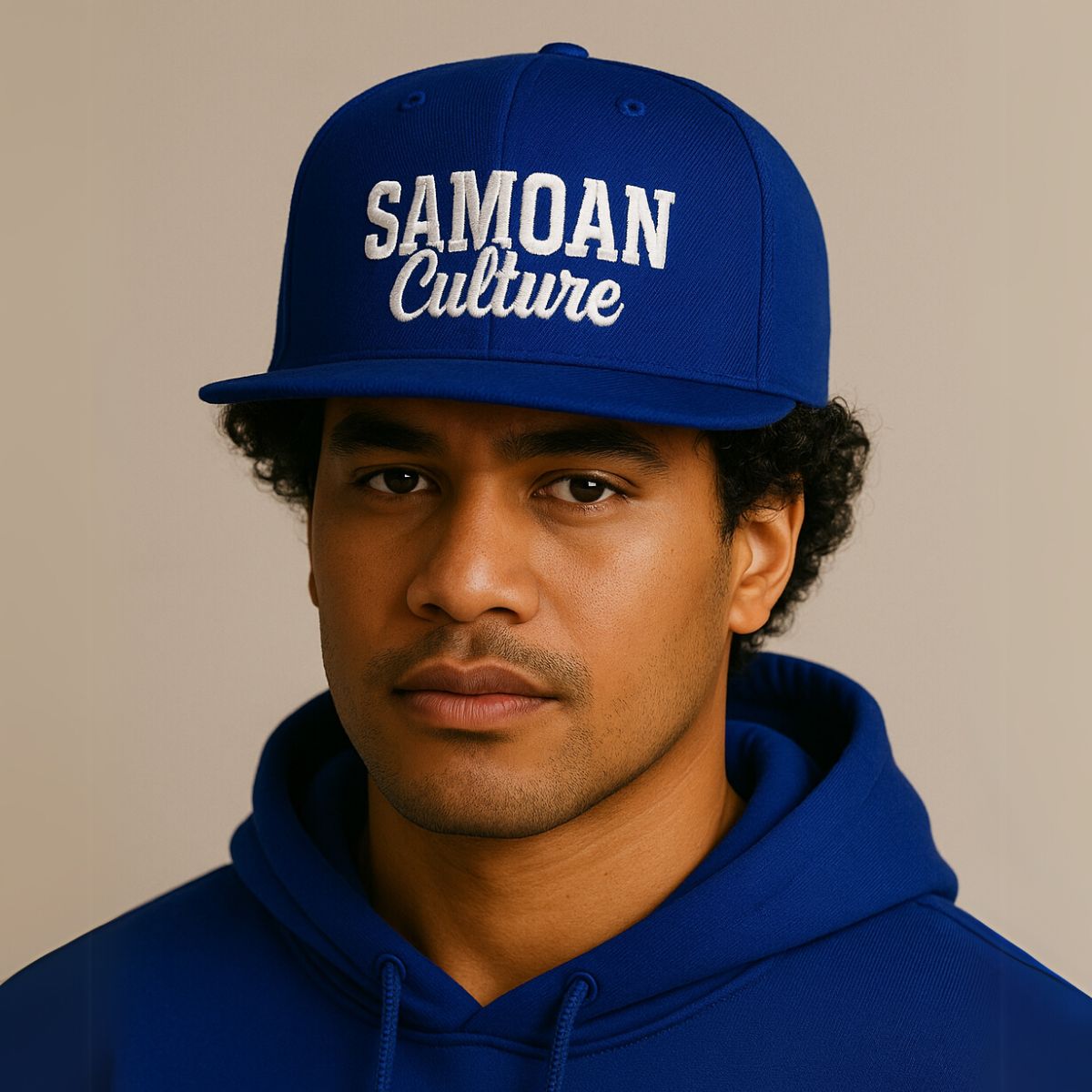 Flat Bill Snapback Hat - Samoa Culture - White & Grey Embroidery - AU/NZ/USA - The Koko Samoa