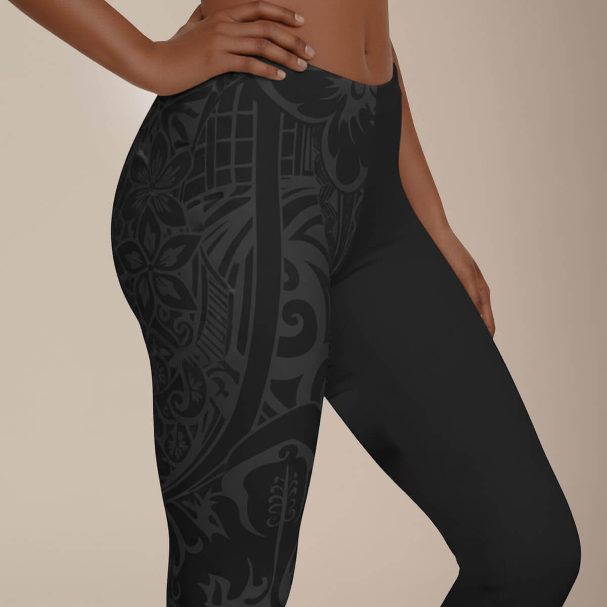 FYBY IslandFlex mid-rise leggings in Bloom Dark, showing seamless design and comfortable fit for active wear.