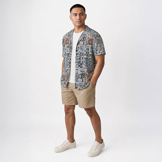 Hawaiian Camp Shirt - Elei Steel - AU/NZ/USA - The Koko Samoa