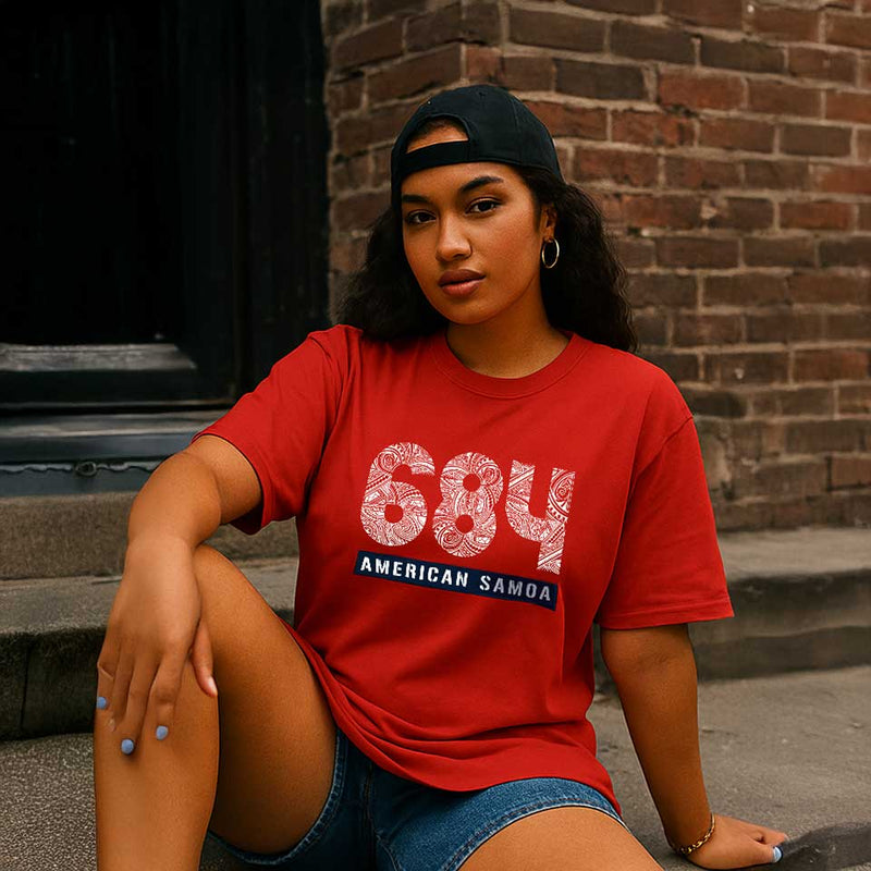 Heavy Unisex Tee - American Samoa 684 - AU/NZ/USA - The Koko Samoa