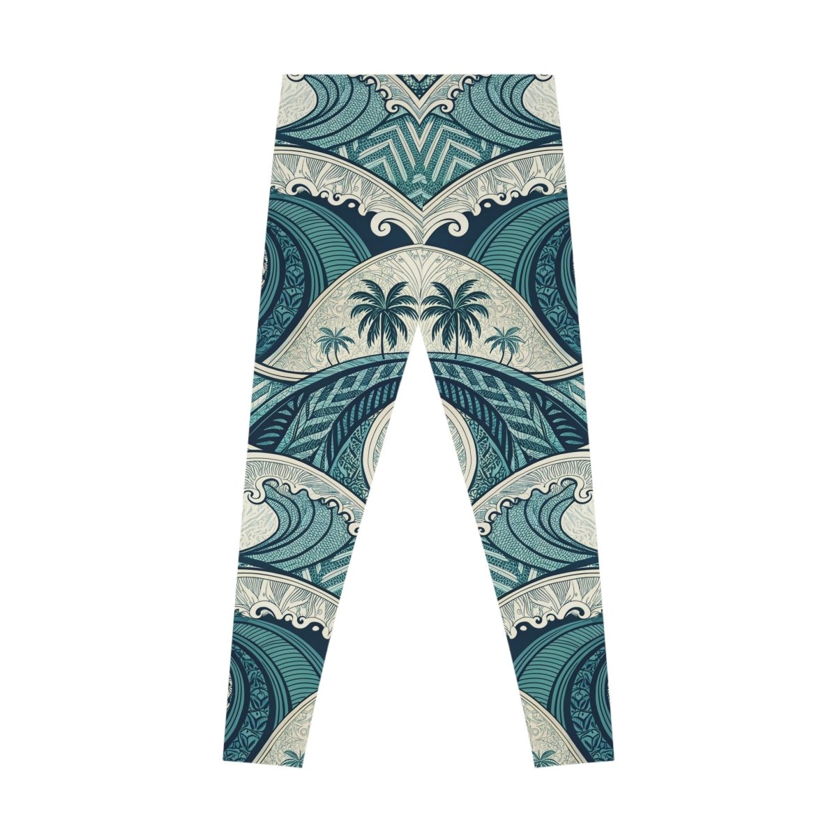 IslandFlex Mid - Rise Leggings - Blue Waves - AU/NZ/USA - The Koko Samoa