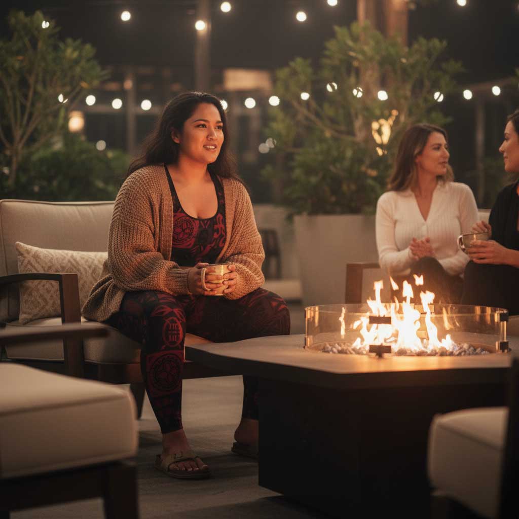 IslandFlex Mid - Rise Leggings - Elei Red - AU/NZ/USA - The Koko Samoa