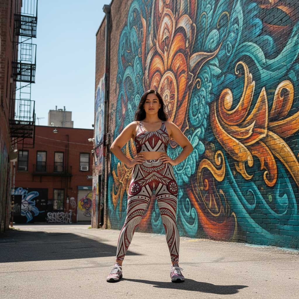 IslandFlex Mid - Rise Leggings - Firecrest - AU/NZ/USA - The Koko Samoa