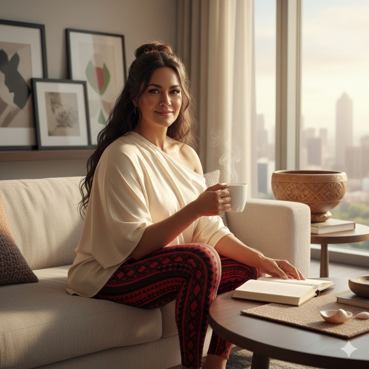 IslandFlex Mid - Rise Leggings - Red Warrior - AU/NZ/USA - The Koko Samoa