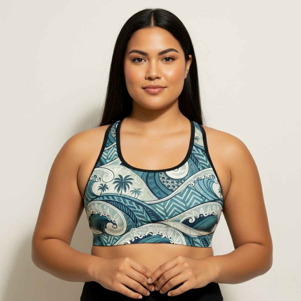 Islandflex Seamless Sports Bra - Blue Waves - AU/NZ/USA