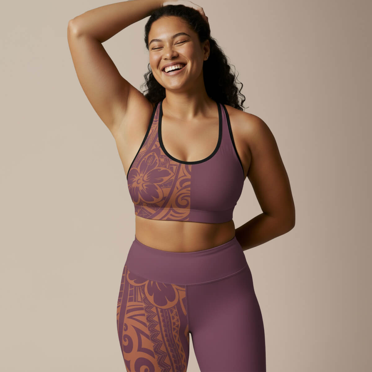 IslandRise High - Waisted Leggings - Brandied Melon - USA - The Koko Samoa