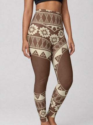 IslandRise High-Waisted Leggings - Fiji Brown - USA - The Koko Samoa