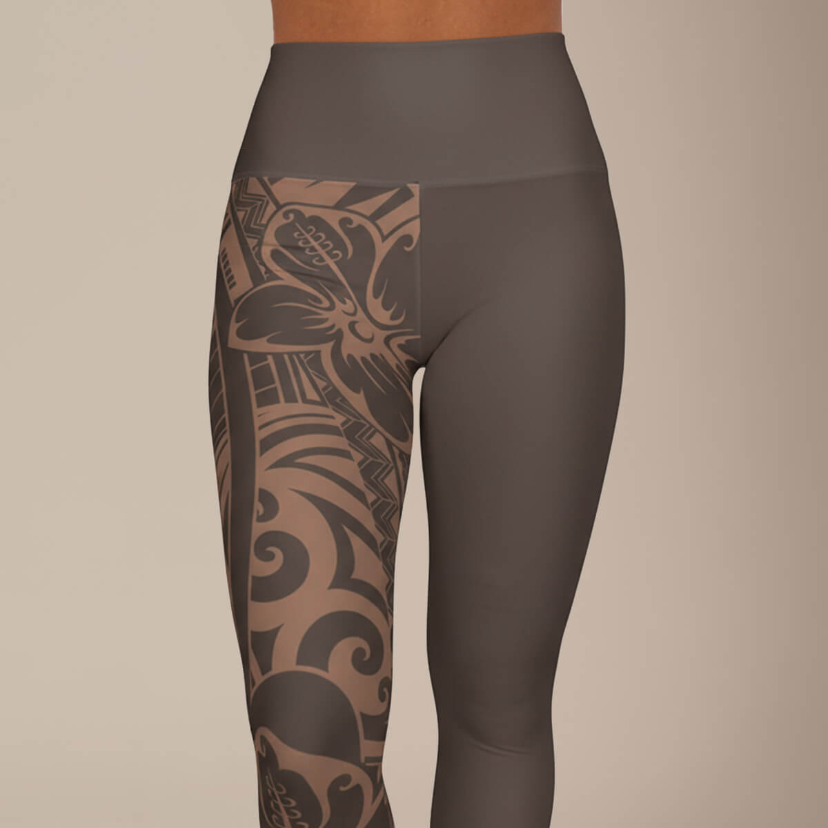 IslandRise High - Waisted Leggings - Mocha Mousse - USA - The Koko Samoa