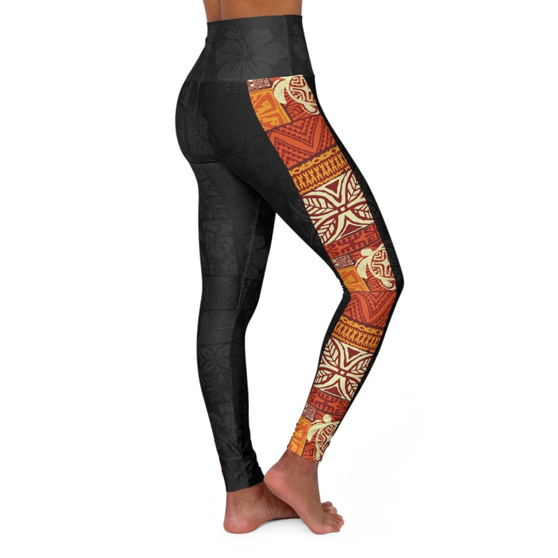 IslandRise High Waisted Leggings - Sataoa Sunrise - USA - The Koko Samoa