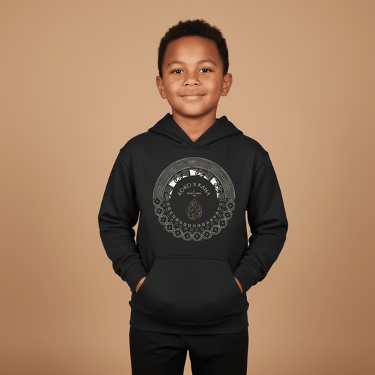 Kids hoodie by Printify featuring PasifikaOne Aotearoa Samoa design, with colorful Polynesian-inspired patterns and comfortable fabric.