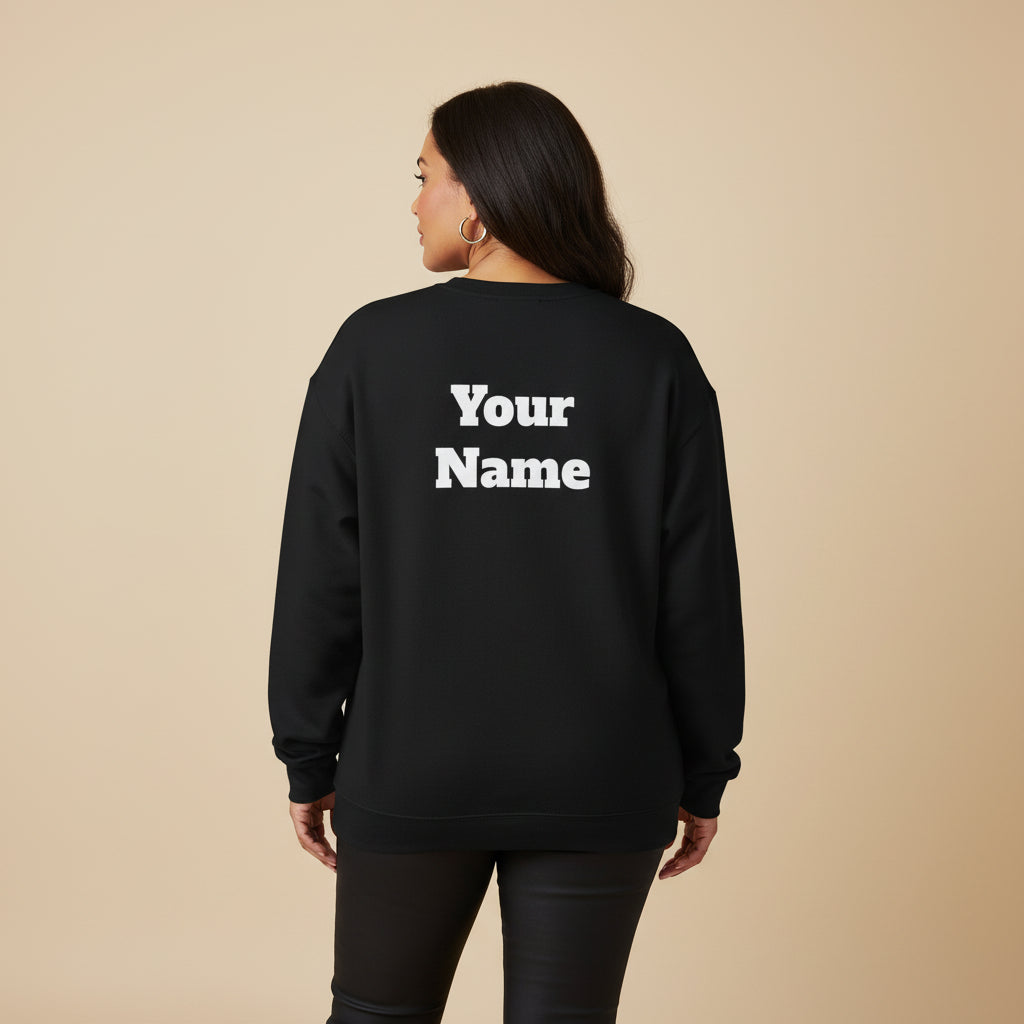 Unisex heavy sweatshirt by Monster Digital in dark heather with "Bigger Than Problems" personalized design, casual fit, USA-made.