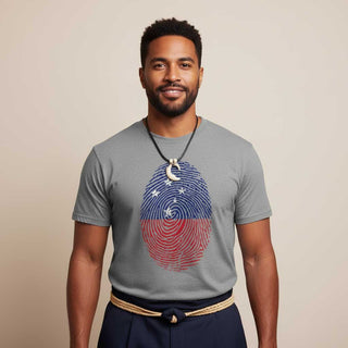 Black unisex soft tee featuring "My Identity USA" design, made for comfortable everyday wear.