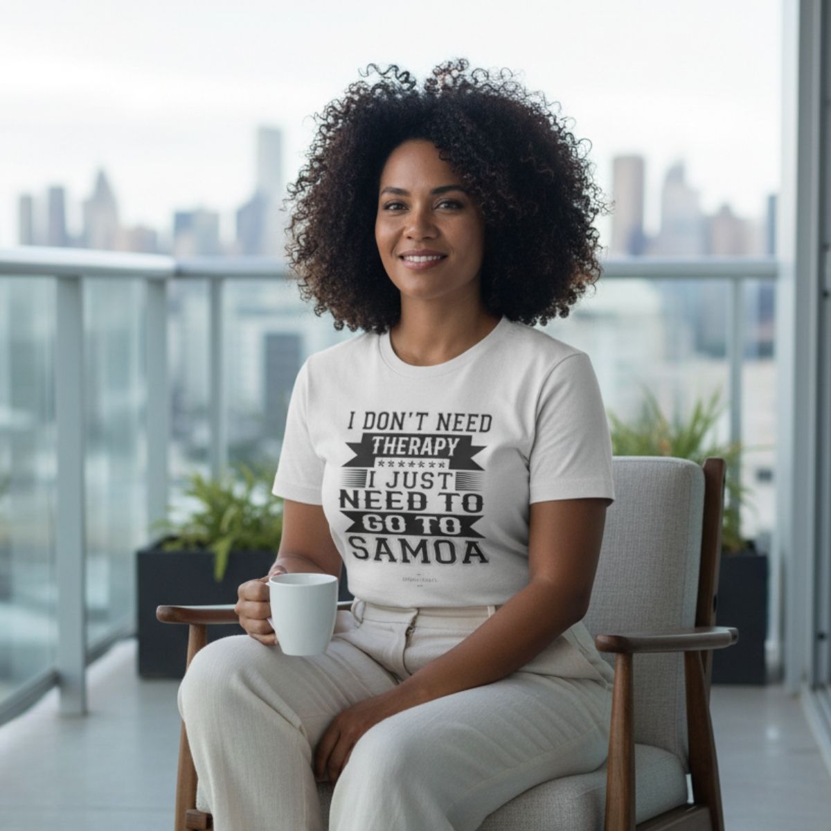 Charcoal unisex soft tee from Samoan Therapy by The Print Bar, featuring a comfortable fit and casual style.