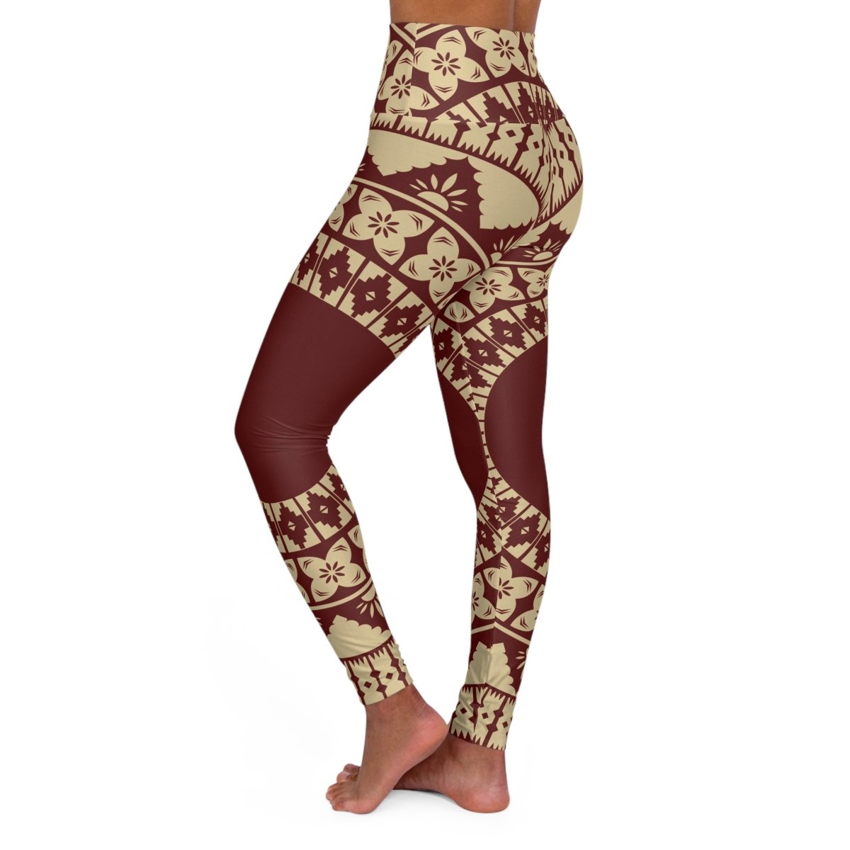PasifikaOne High Waisted Leggings - Fiji Red - USA - The Koko Samoa