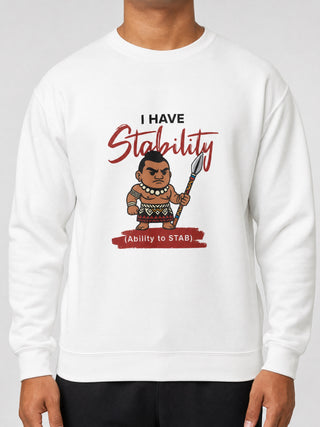 Unisex Heavy Sweatshirt - Stability on a light grey studio background