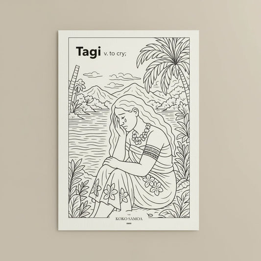 Downloadable Learn and Colour Sheet - Tagi - AU/NZ/USA - The Koko Samoa