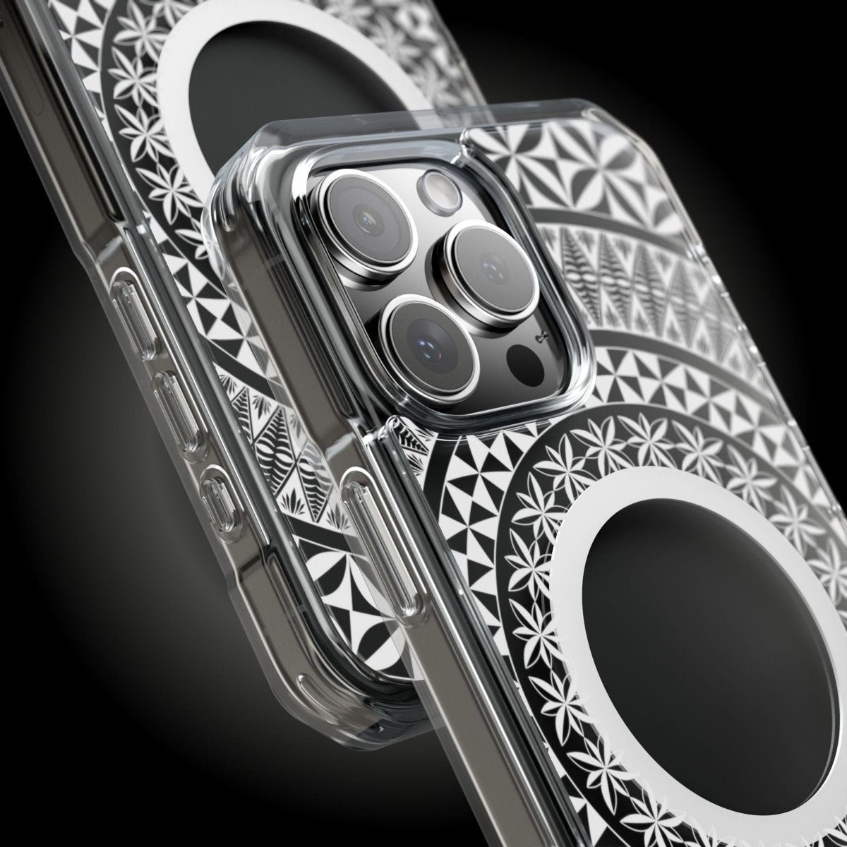 PasifikaOne MagSafe clear case for iPhone 16, featuring Tongan design, transparent protective cover for AU/NZ/USA.