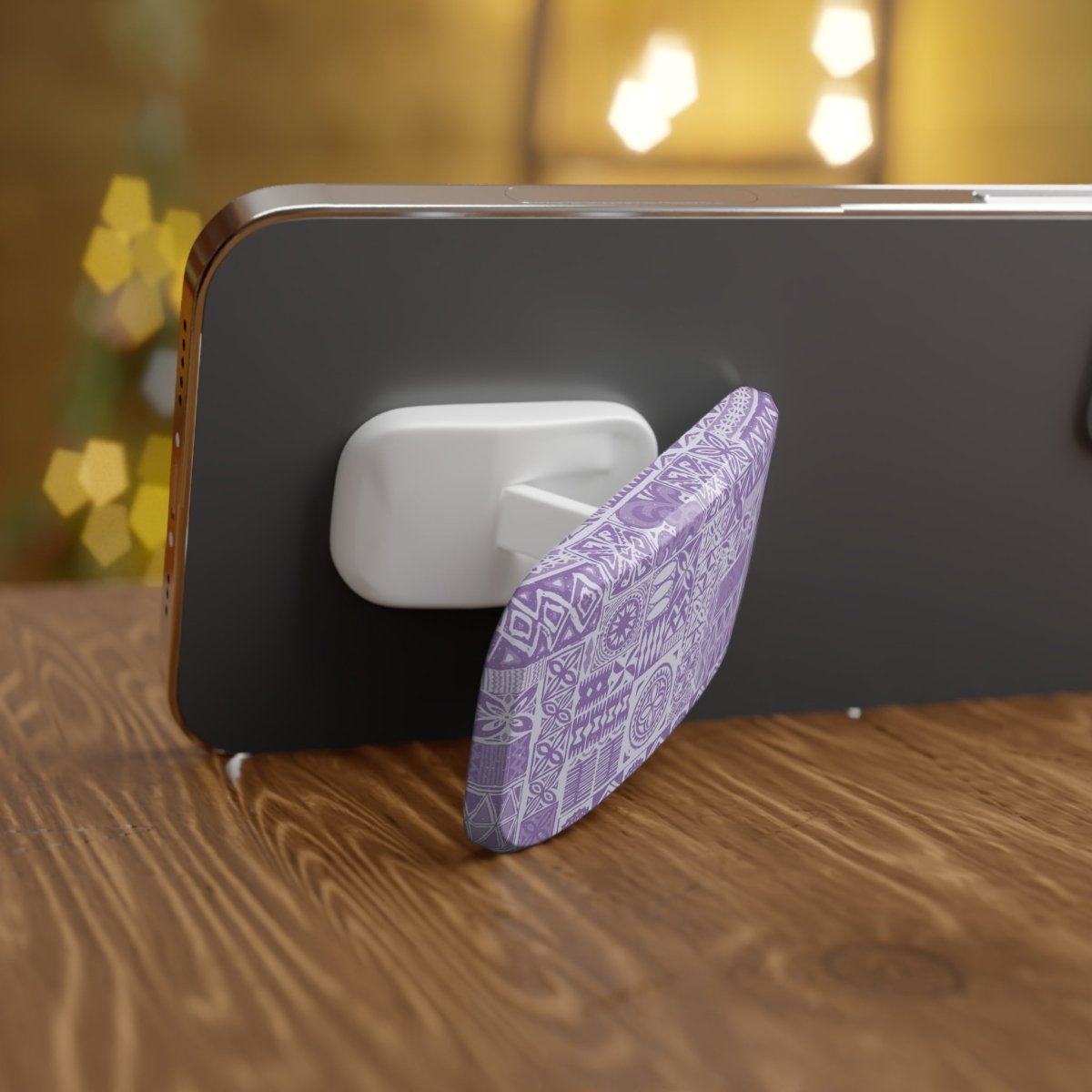 Glossy lavender Elei phone grip stand by WOYC, versatile and stylish for AU, NZ, and USA markets.