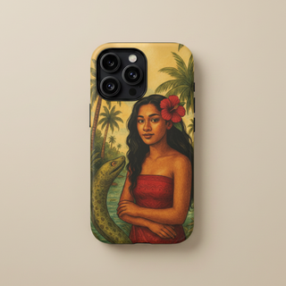 Glossy Tough Phone Case featuring Sina & The Eel design for iPhone 17, provides durable protection for AU, NZ, and USA models.