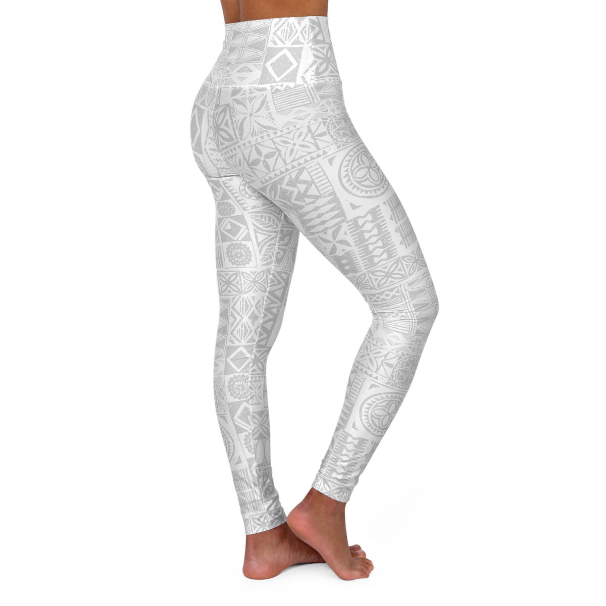 High Waisted Yoga Leggings - White Sunday - AU/NZ/USA