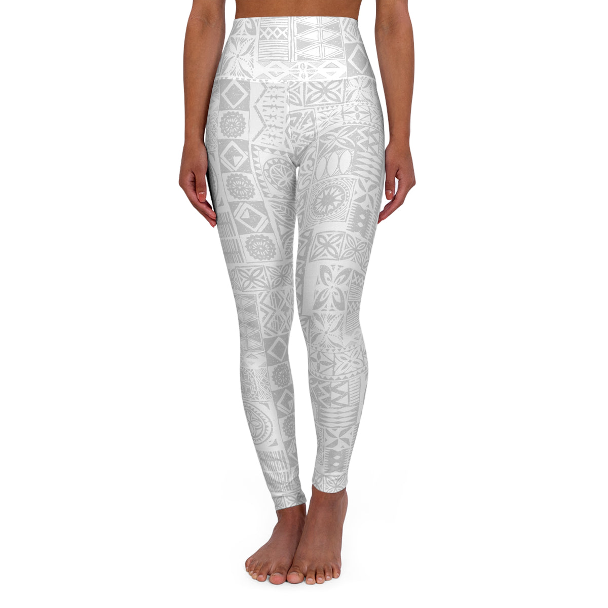 High Waisted Yoga Leggings - White Sunday - AU/NZ/USA