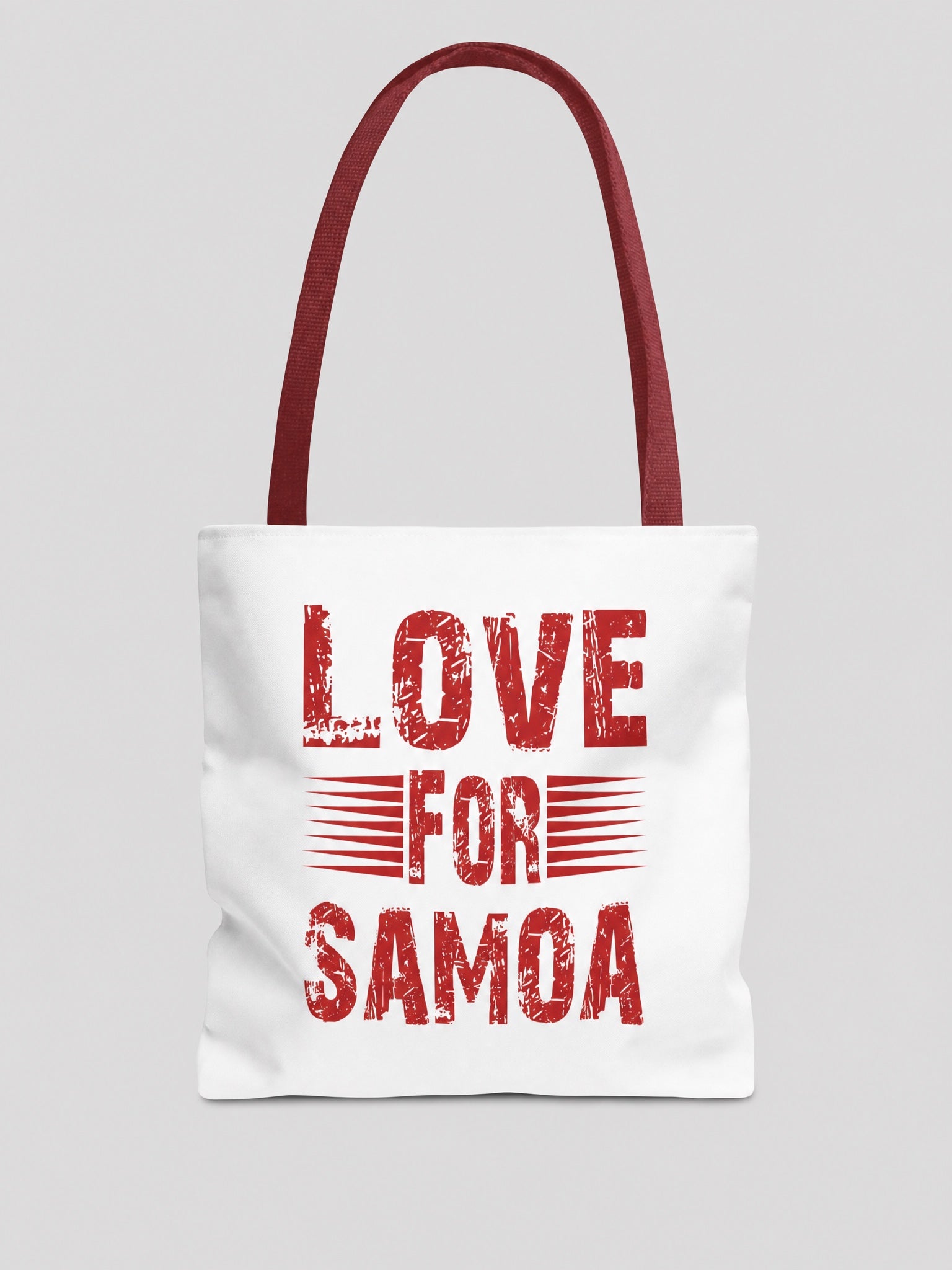 Tote Bag - Love for Samoa on a light grey studio background