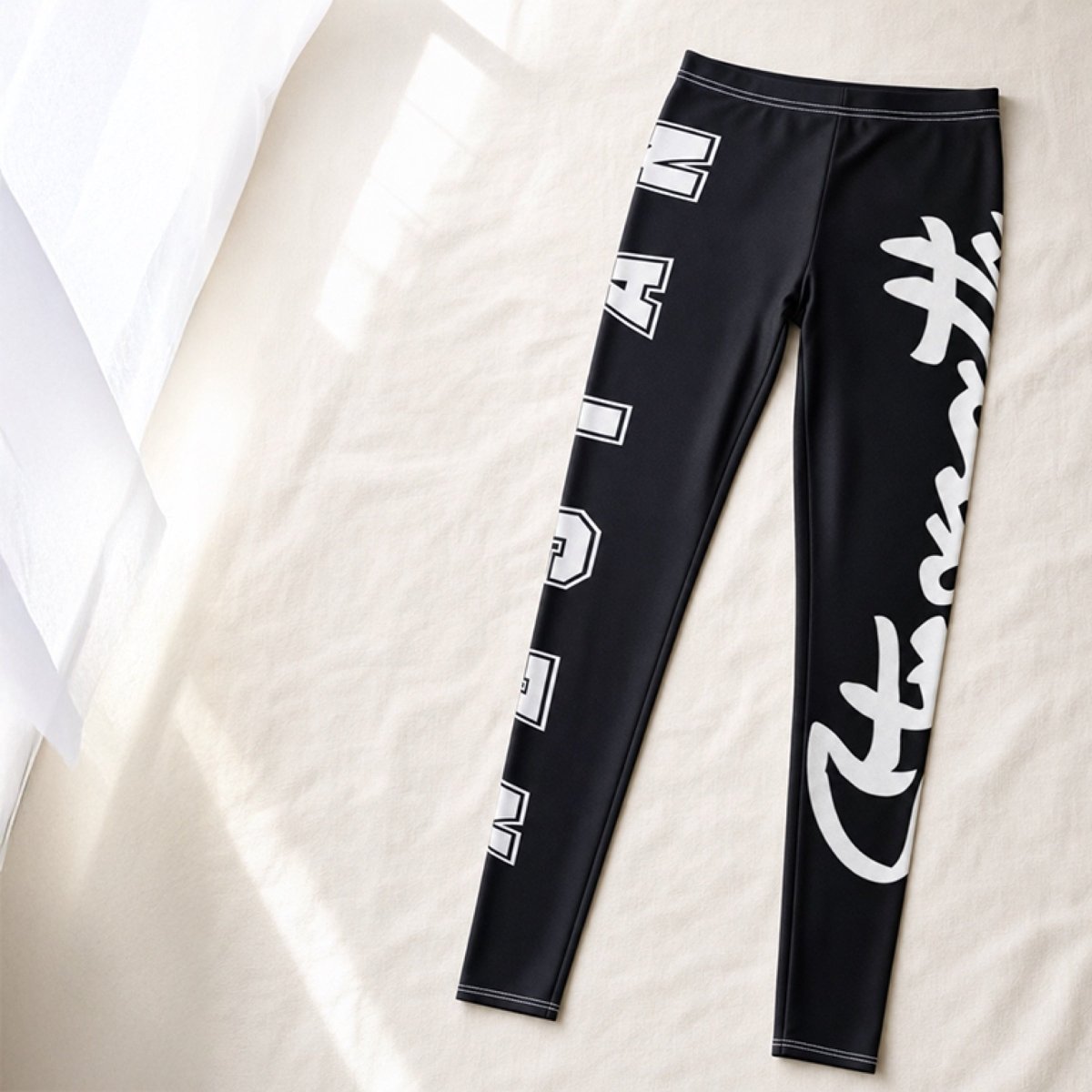 Mid-rise Nesian Strength casual leggings by MWW On Demand, featuring a comfortable fit and stylish design.