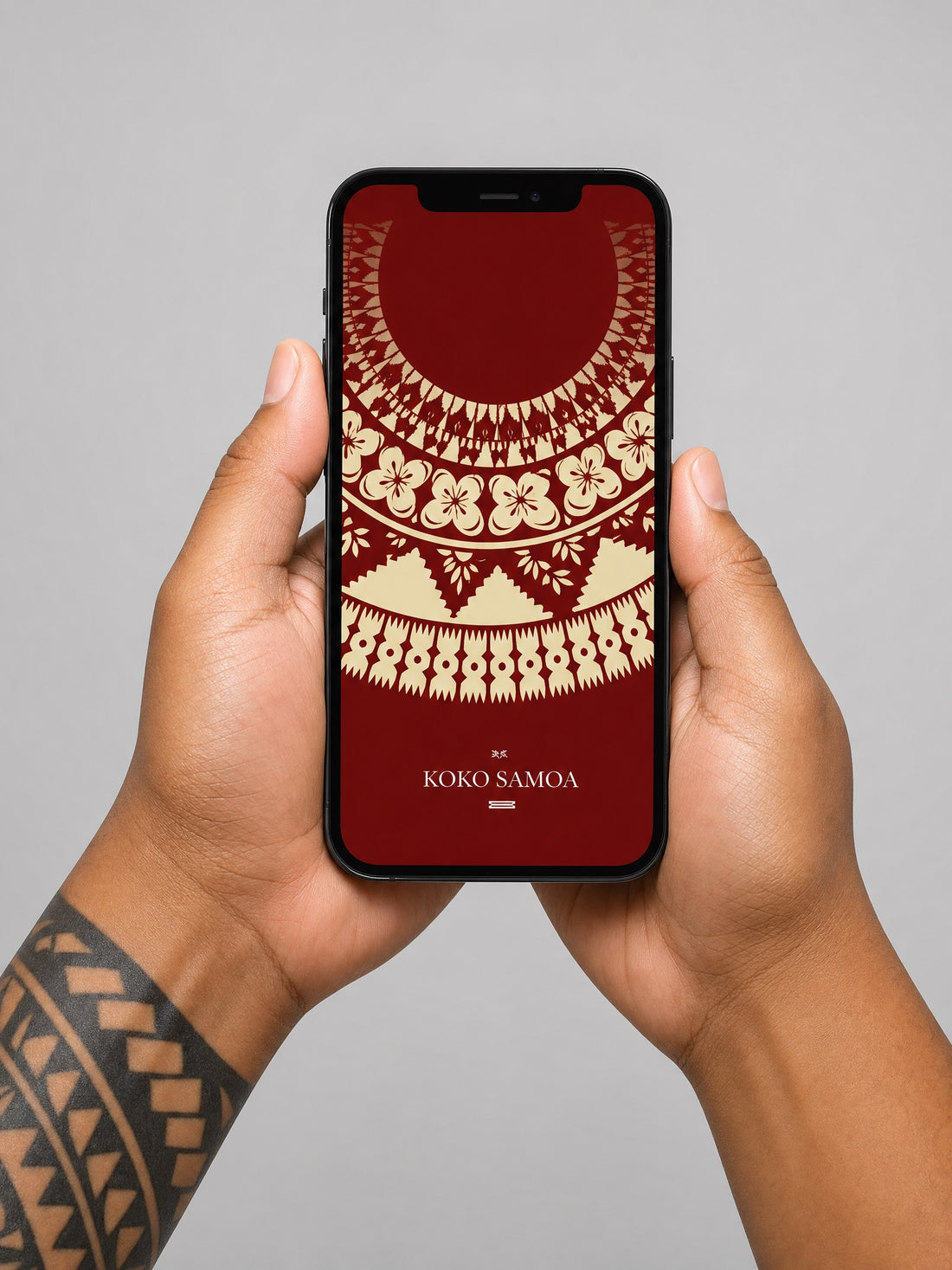 Phone wallpaper 12 pack on a light grey studio background
