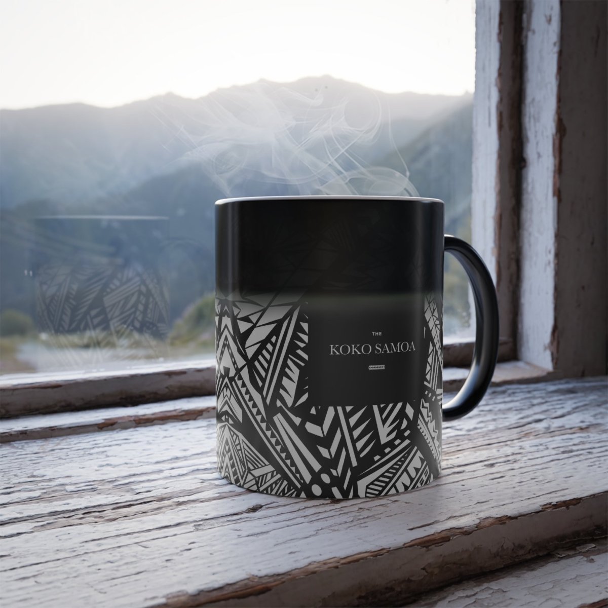 LimaLuxe™ Heat Reactive 11oz Mug by District Photo, featuring USA design, shown with heat-activated color change.