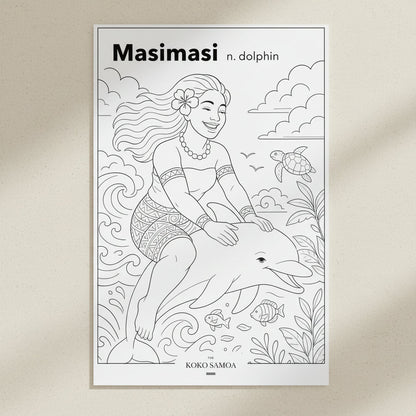 Downloadable Learn and Colour Sheet - Masimasi - AU/NZ/USA - The Koko Samoa