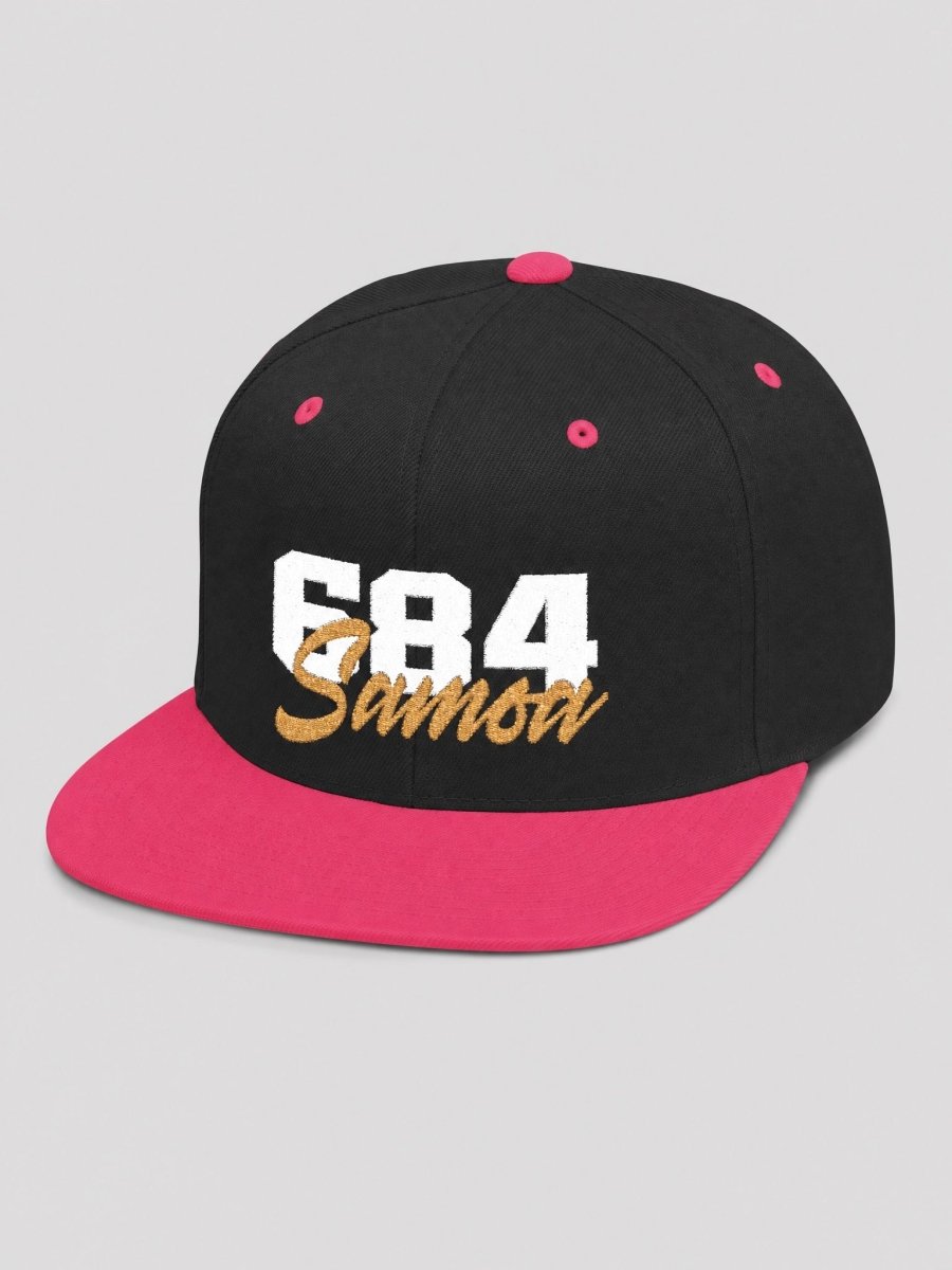 Flat Bill Snapback Hat - 684 Samoa - White & Gold Embroidery - AU/NZ/USA - The Koko Samoa