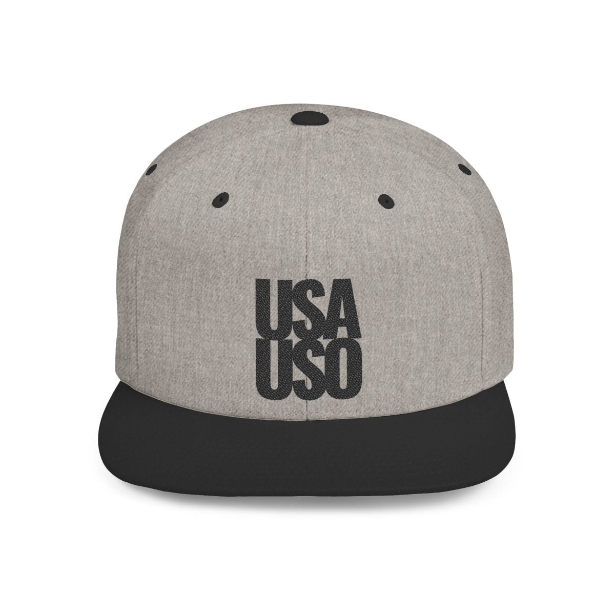 Flat Bill Snapback Hat - USAUSO - Black Embroidery - AU/NZ/USA - The Koko Samoa