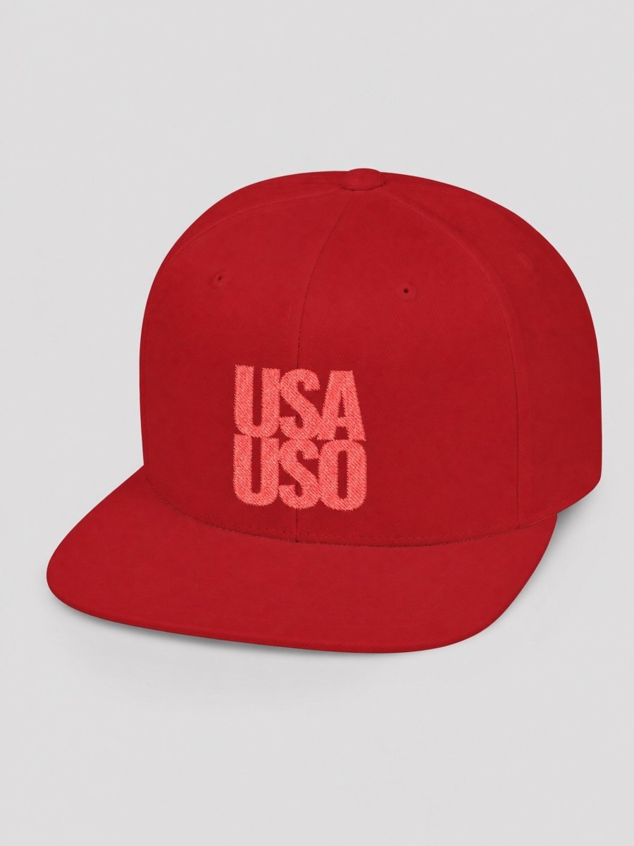 Flat Bill Snapback Hat - USAUSO - Red Embroidery - AU/NZ/USA - The Koko Samoa