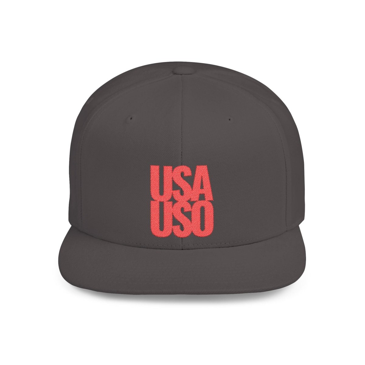Flat Bill Snapback Hat - USAUSO - Red Embroidery - AU/NZ/USA - The Koko Samoa
