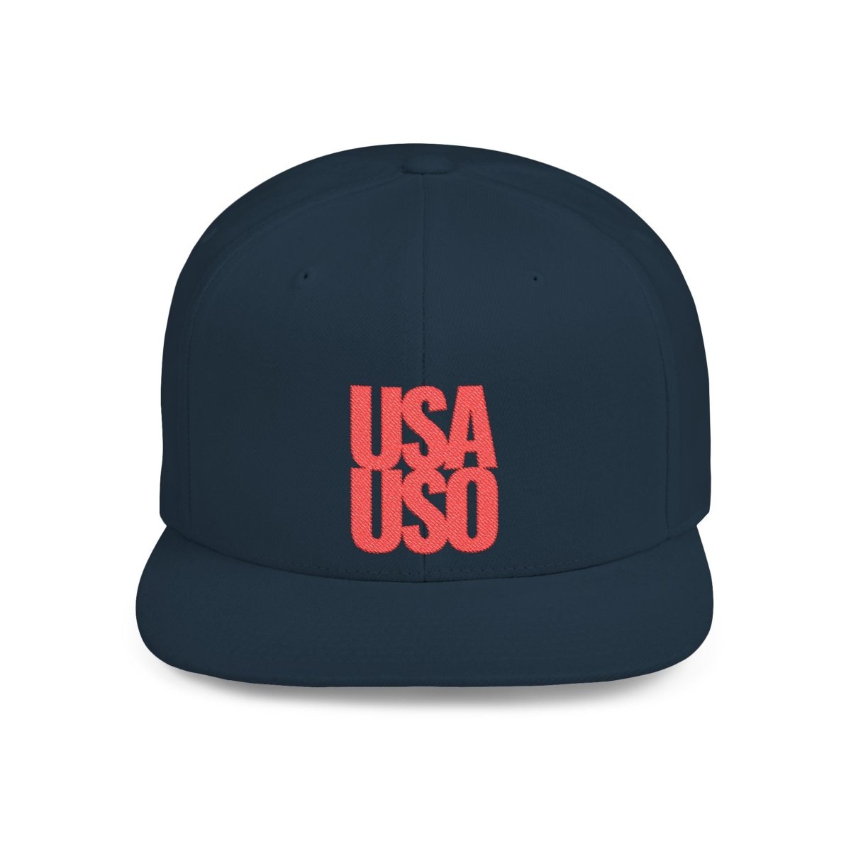 Flat Bill Snapback Hat - USAUSO - Red Embroidery - AU/NZ/USA - The Koko Samoa