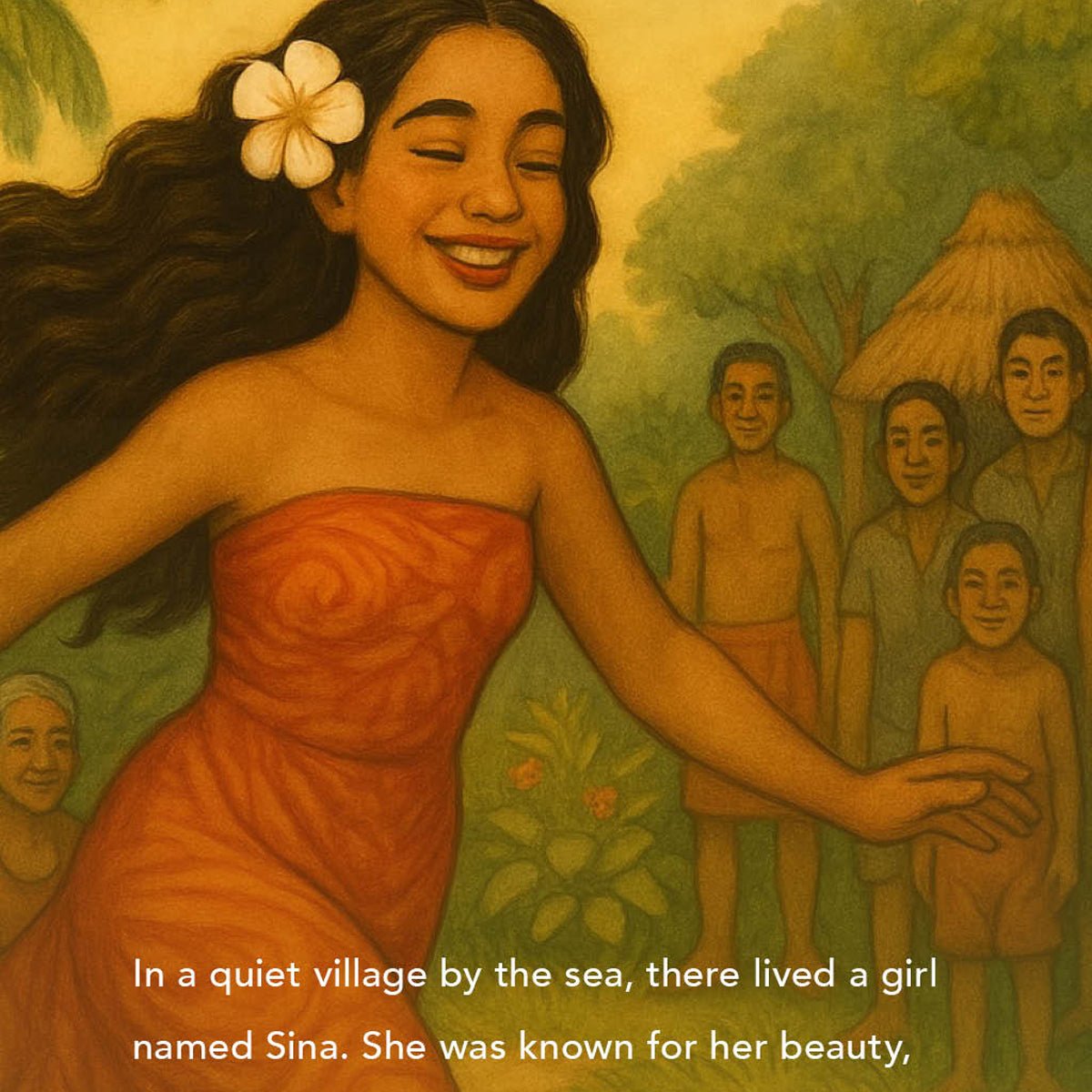 E-Book titled Sina and The Eel by The Koko Samoa, featuring colorful cover art of a girl and an eel.
