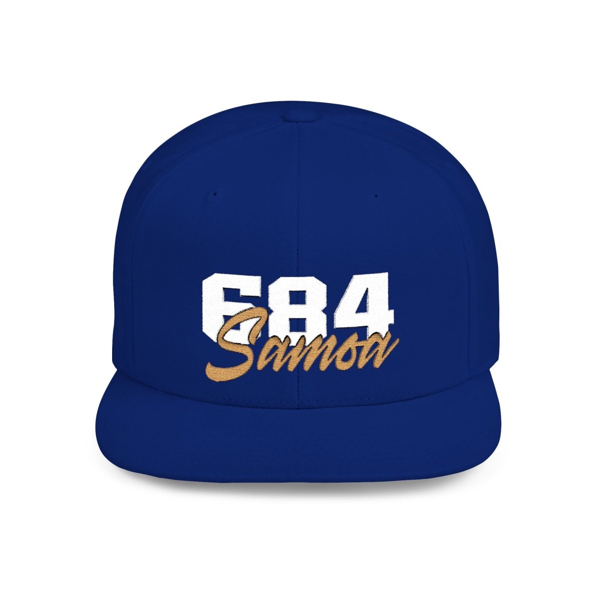 Flat Bill Snapback Hat - 684 Samoa - White & Gold Embroidery - AU/NZ/USA - The Koko Samoa
