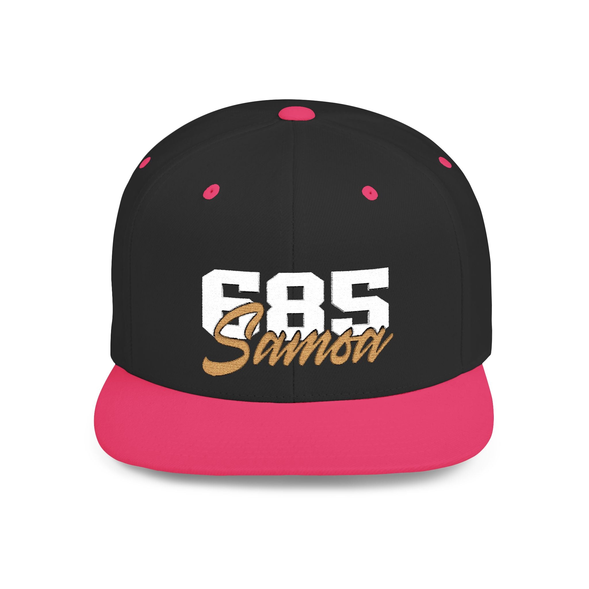 Flat Bill Snapback Hat - 685 Samoa - White & Gold - The Koko Samoa