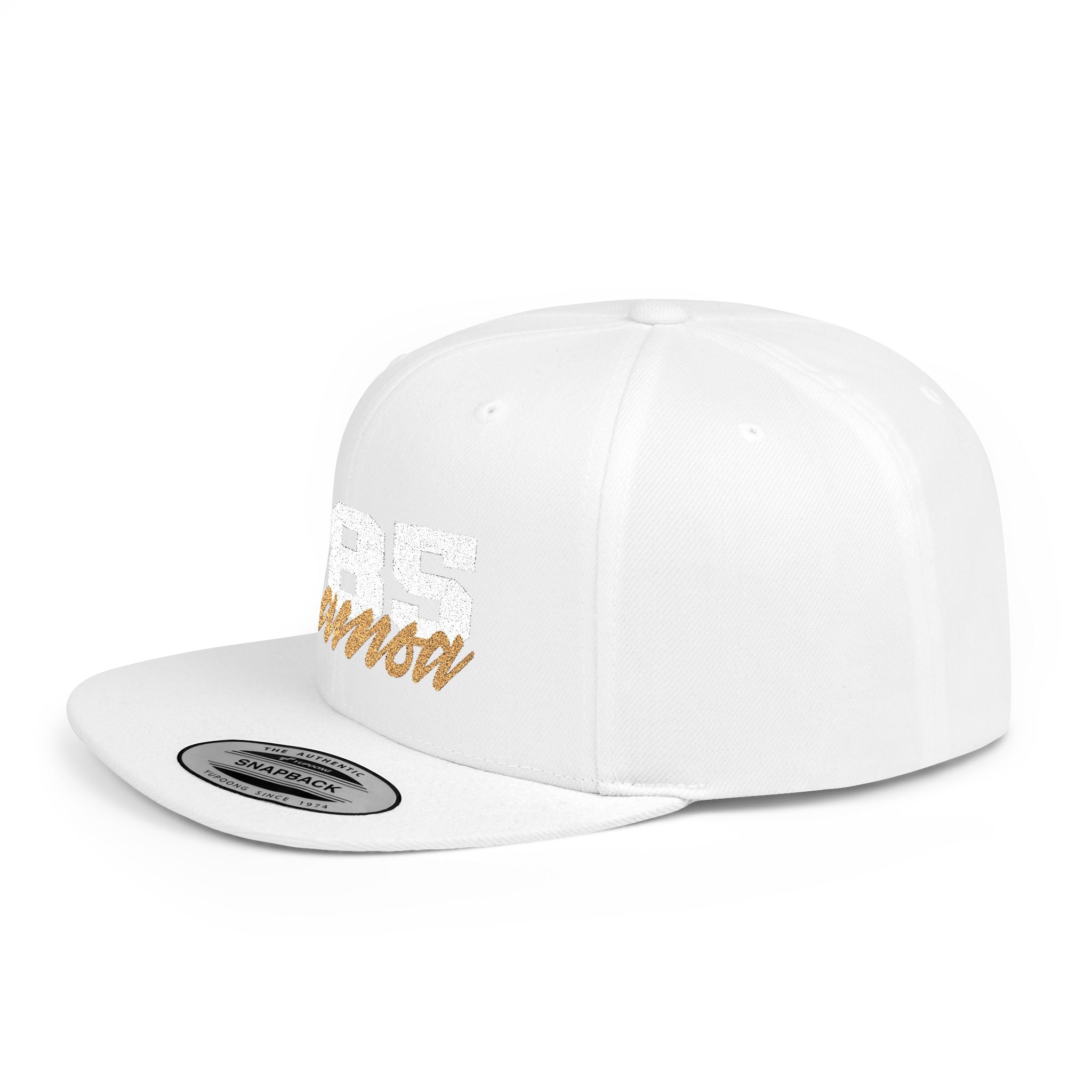 Flat Bill Snapback Hat - 685 Samoa - White & Gold - The Koko Samoa