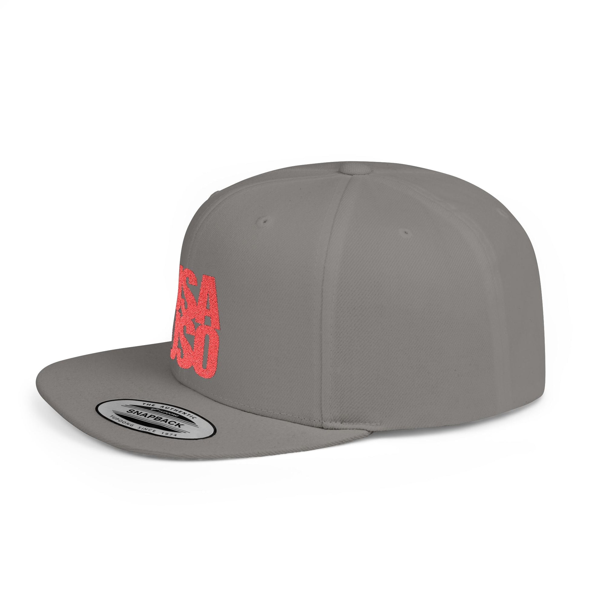 Fulfill Engine black flat bill snapback hat with red USA USO embroidery, one size fits most, stylish outdoor headwear