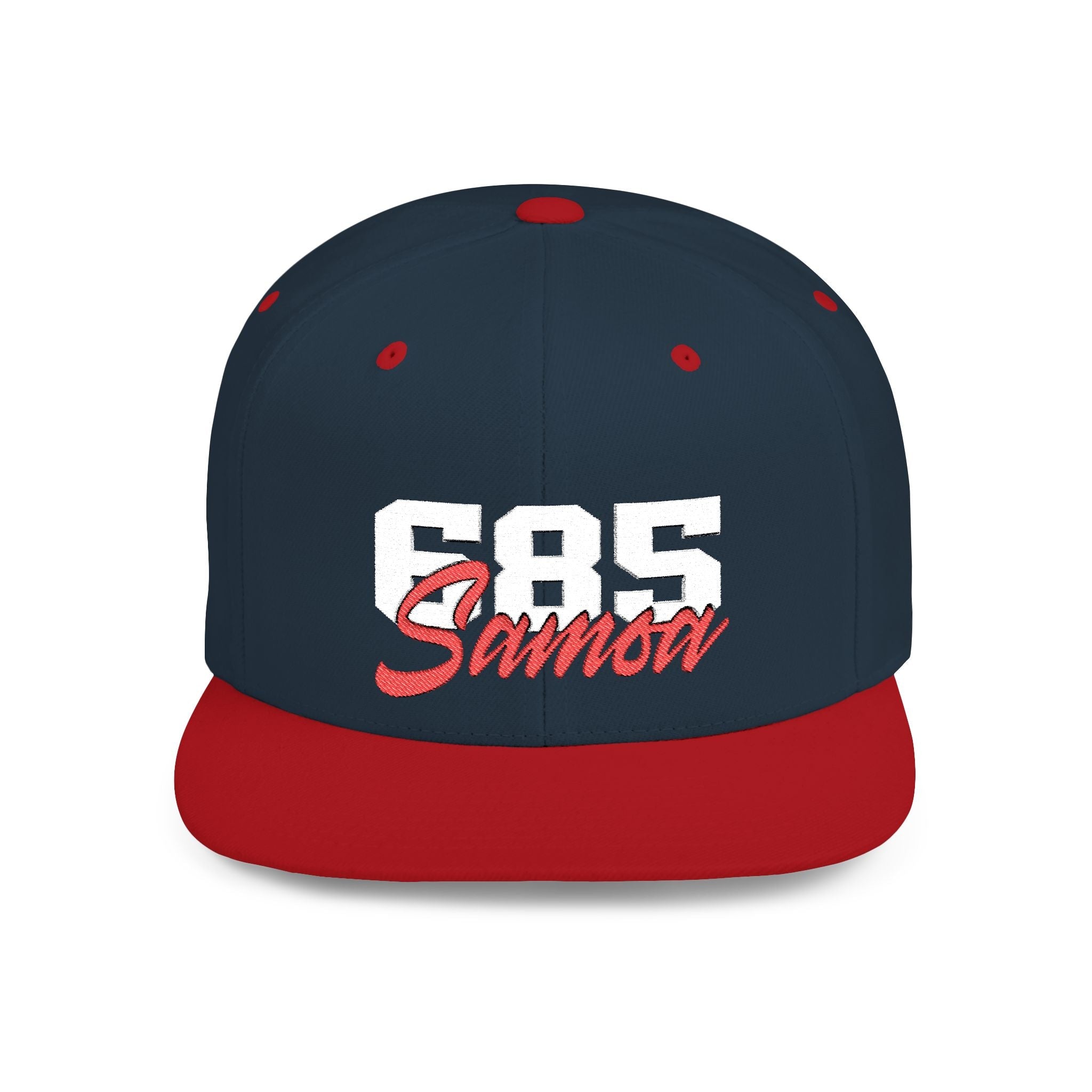 Flat Bill Snapback Hat - 685 Samoa - White & Red Embroidery - AU/NZ/USA - The Koko Samoa